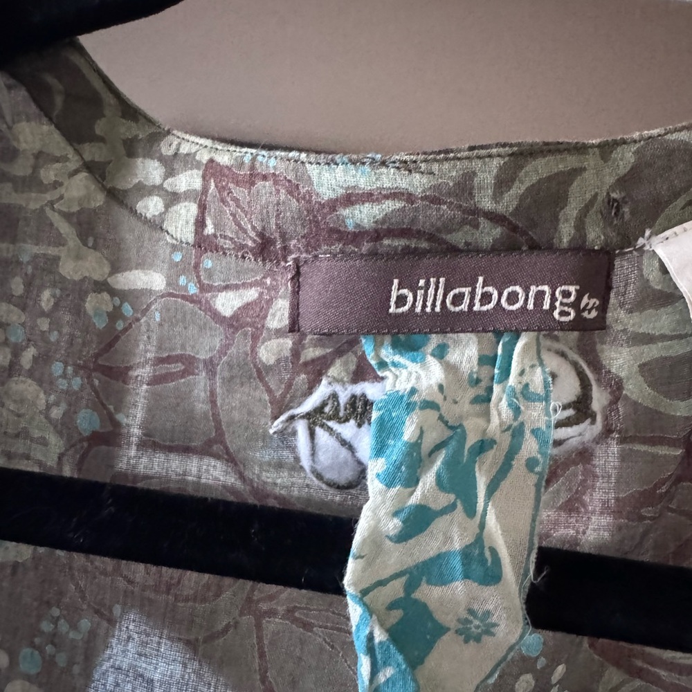 Billabong Olive and Brown Floral Midi Dress - Picture 6 of 6